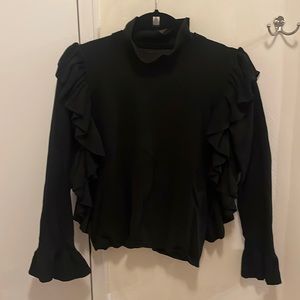 Black Ruffle Sweater size Medium